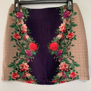 F21 Floral Print Mini Skirt